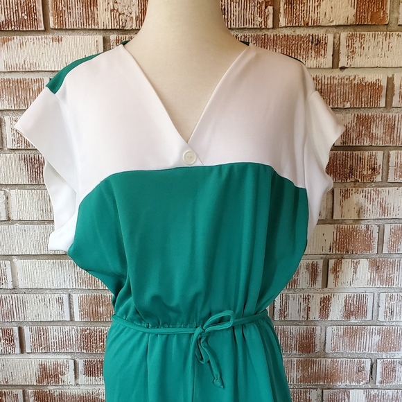 Vintage Dresses & Skirts - VINTAGE Green and White Dress